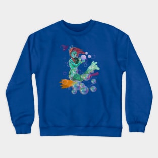 Halloween mermaid whit bubbles Crewneck Sweatshirt